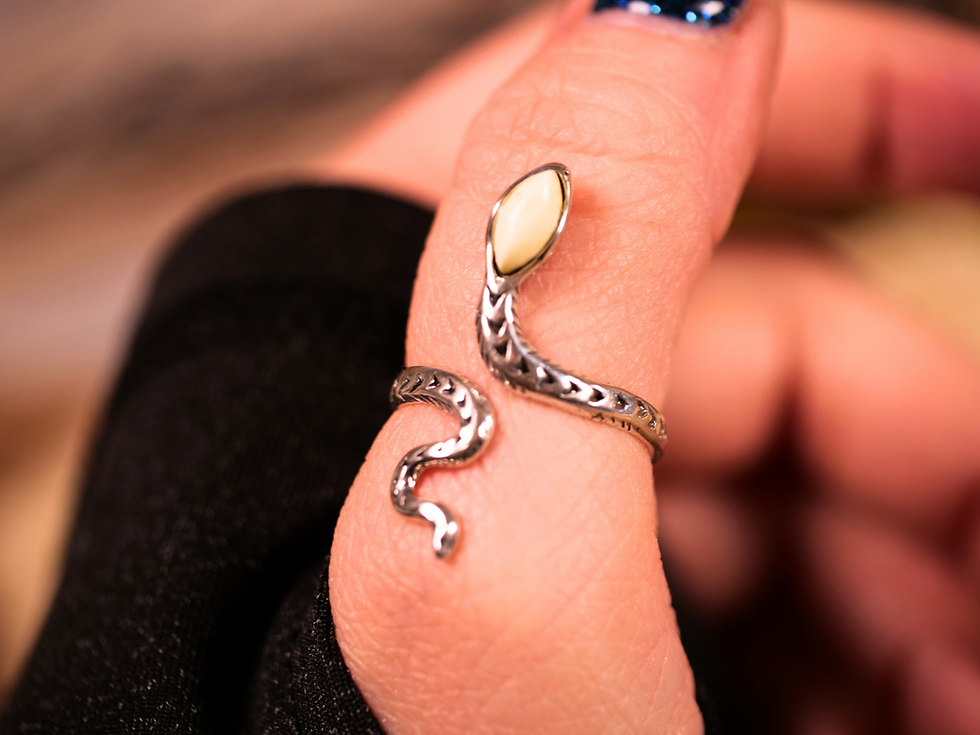 Thumbnail: amber reptile jewelry, serpent silver ring with amber, snake talisman jewelry, snake symbolic jewelry,