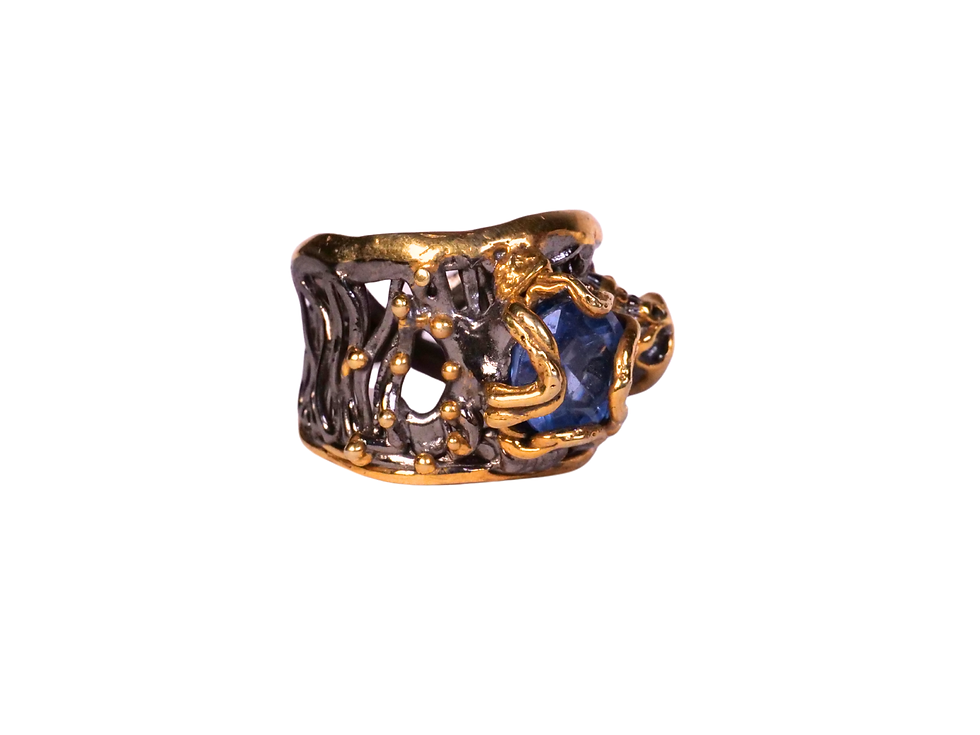 Thumbnail: cigar band ring, chunky band ring, openwork band ring, filigree ring, organic band ring, branch ring,