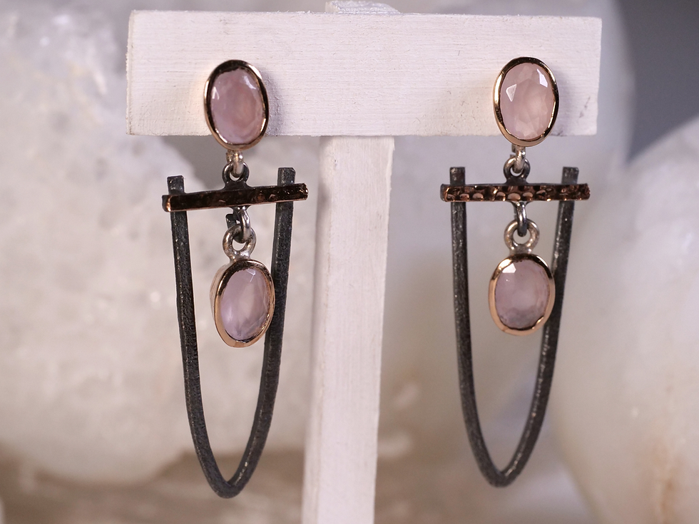 Thumbnail: oxidized silver earrings, oxidized 925 sterling silver, blackened silver earrings, dark patina earrings, matte oxidized silve