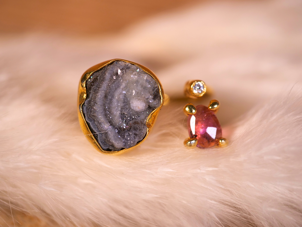 Thumbnail: sparkling druzy ring faceted citrine ring dainty gemstone ring statement gemstone ring gemstone gift ring