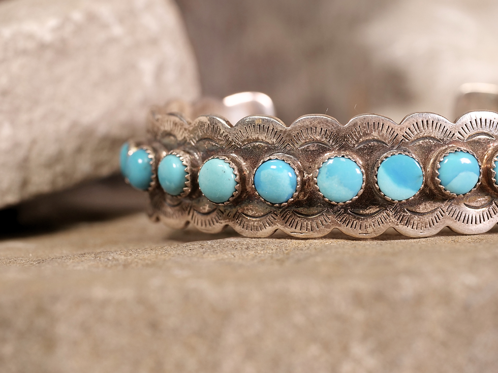 Thumbnail: turquoise cuff, artisan silver bracelet, turquoise statement bracelet, turquoise engraved bracelet, turquoise bold jewelry