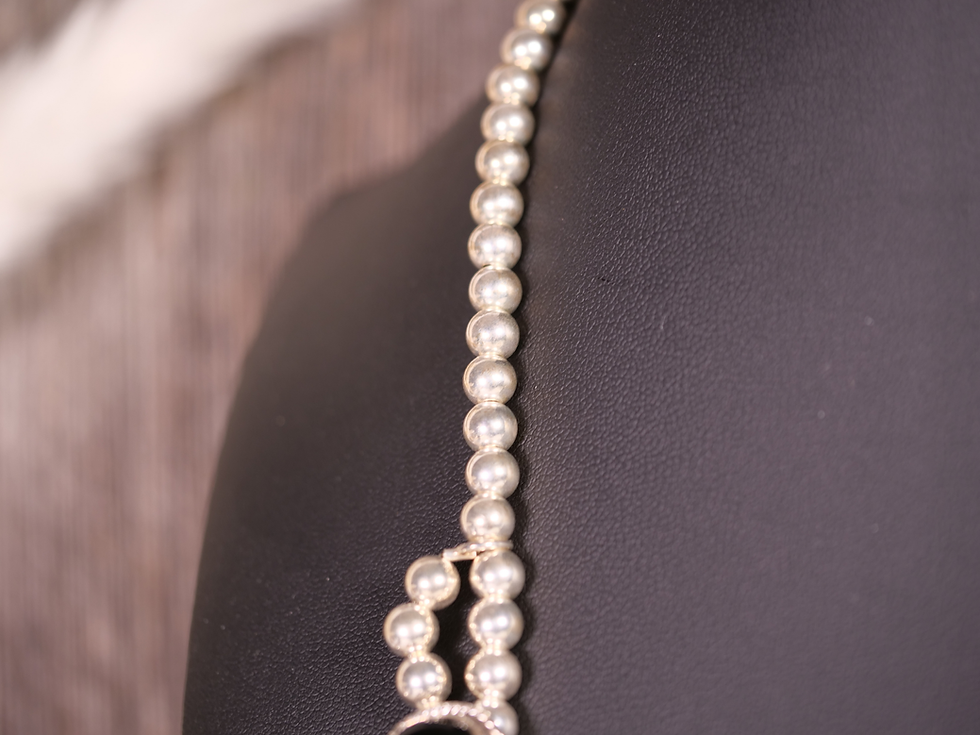 Thumbnail: luxury jewelry black onyx, artisan black onyx statement necklace, black onyx pendant necklace, navajo
