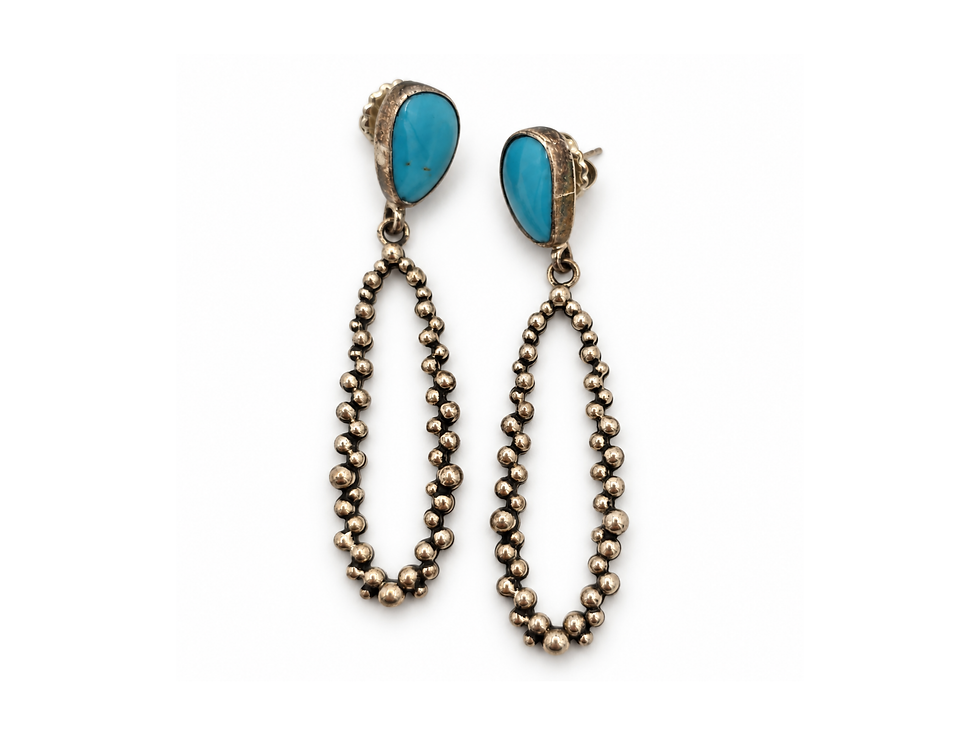 Thumbnail: teardrop earrings, Western earrings, Southwestern earrings, long turquoise earrings,