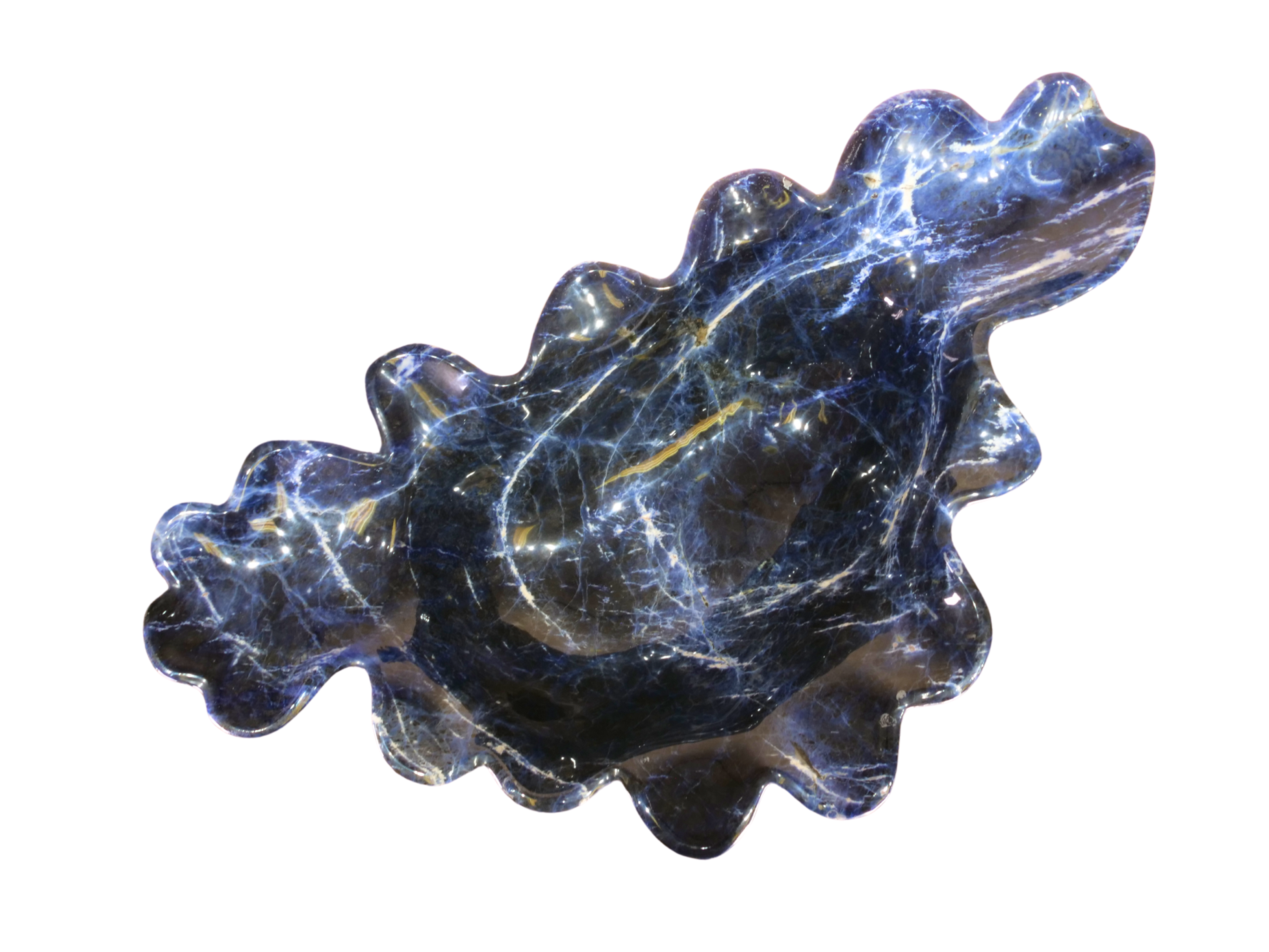 sodalite bowl, blue bowl, elegant home decor, unique stone centerpiece, healing crystal bowl, spiritual decor,