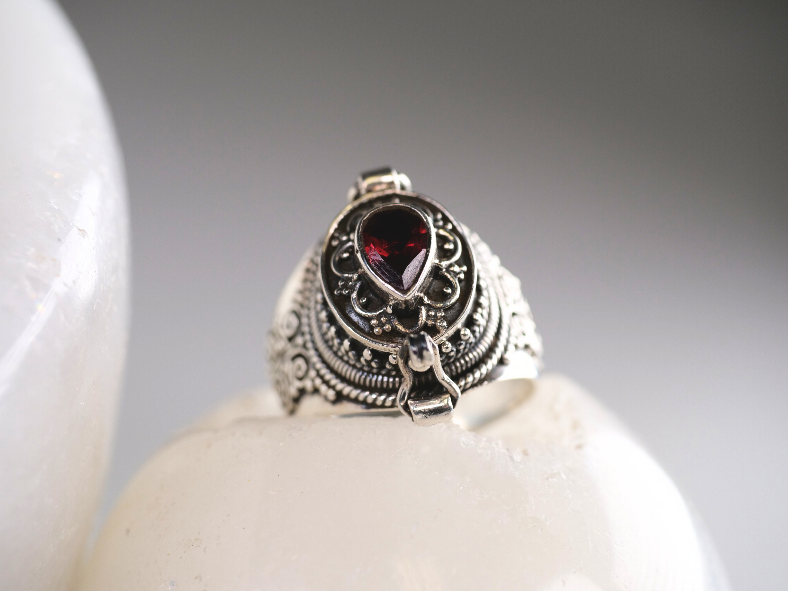 Garnet Poison Ring