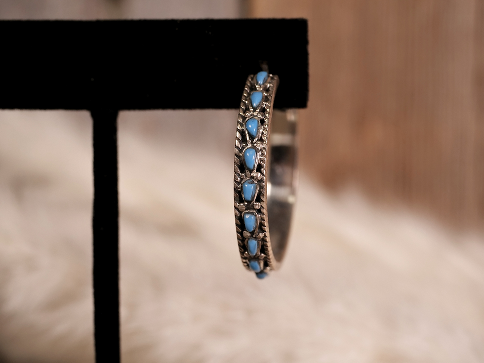 Thumbnail: handcrafted treasures, modern earrings, turquoise silver, statement hoops, artisan style, casual hoops