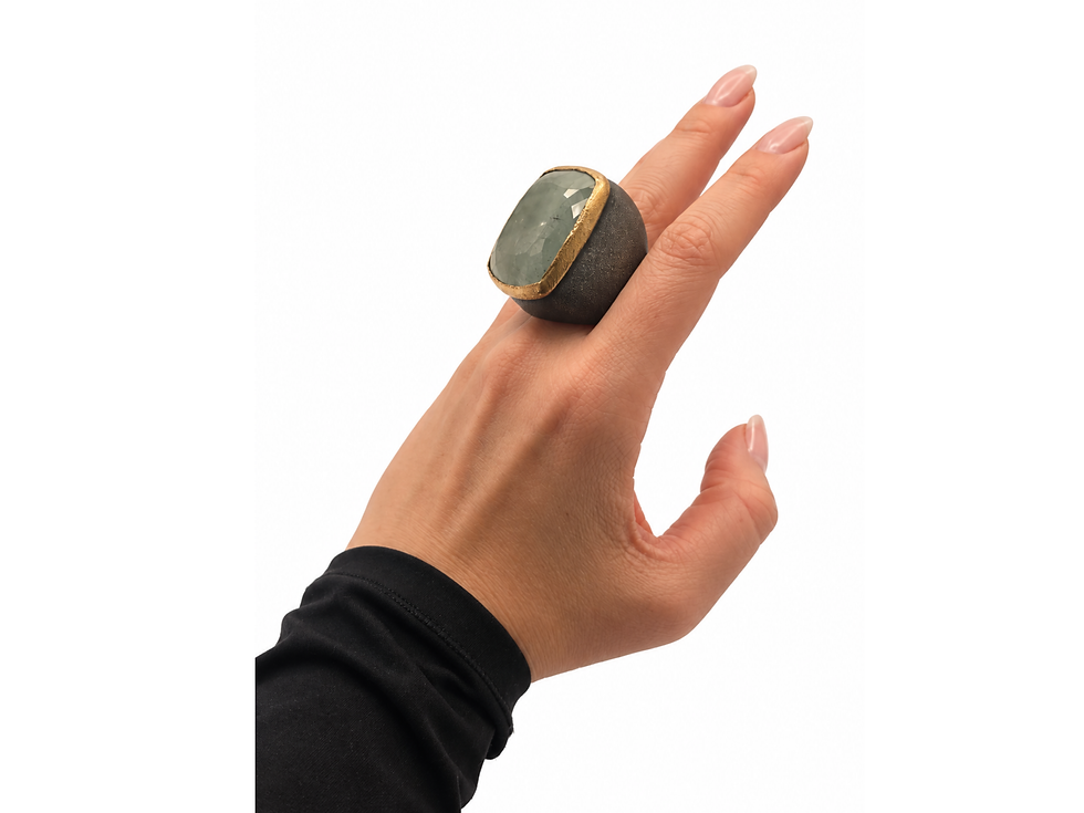 Thumbnail: BORA aquamarine ring, BORA statement ring, aquamarine cocktail ring, oversized aquamarine ring, faceted aquamarine ring, rect