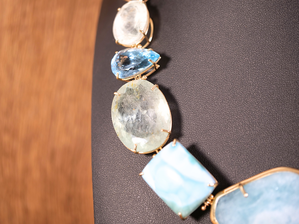 Thumbnail: gemstone necklace high end crystal necklace aquamarine jewelry for women gold crystal necklace handmade gemstone jewelry