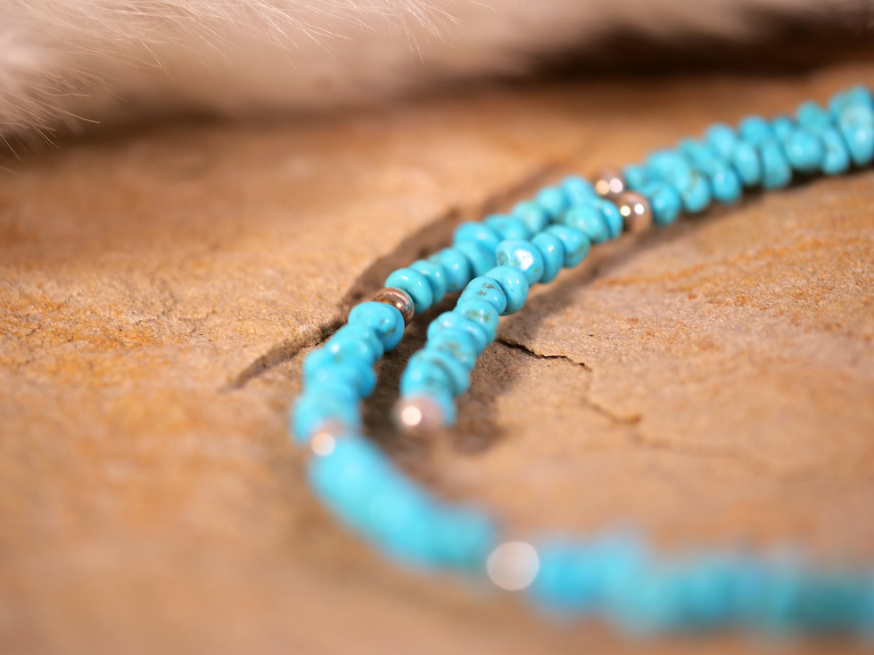 Thumbnail: necklace tribal bead choker festival jewelry native american style necklace blue gemstone choker healing