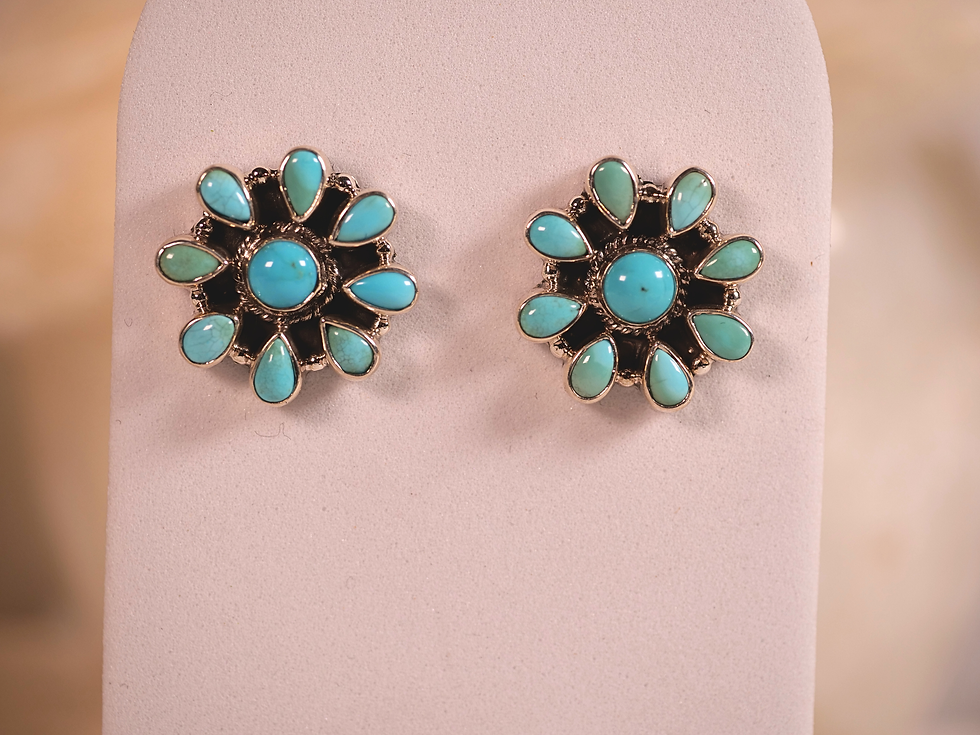 l turquoise studs handmade earrings silver turquoise studs turquoise jewelry shop boho earrings turquoise flower