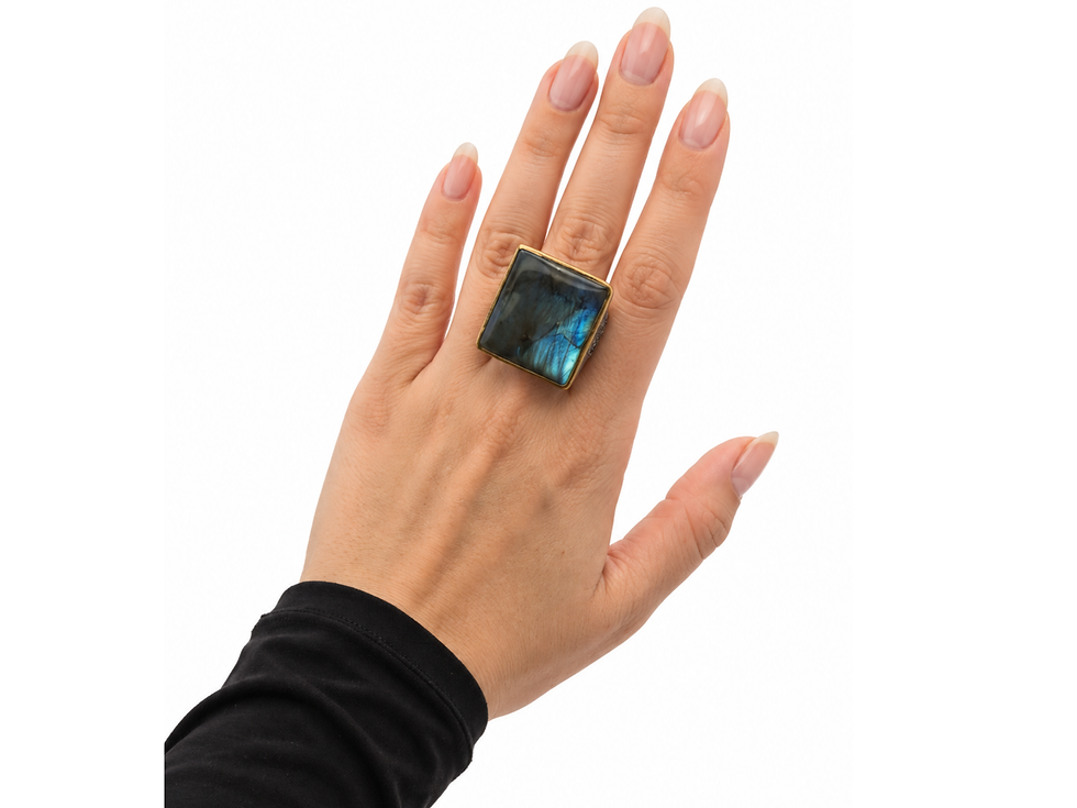 Thumbnail: labradorite cocktail ring, statement ring for women, statement ring for men, unisex labradorite ring, substantial gemstone ri