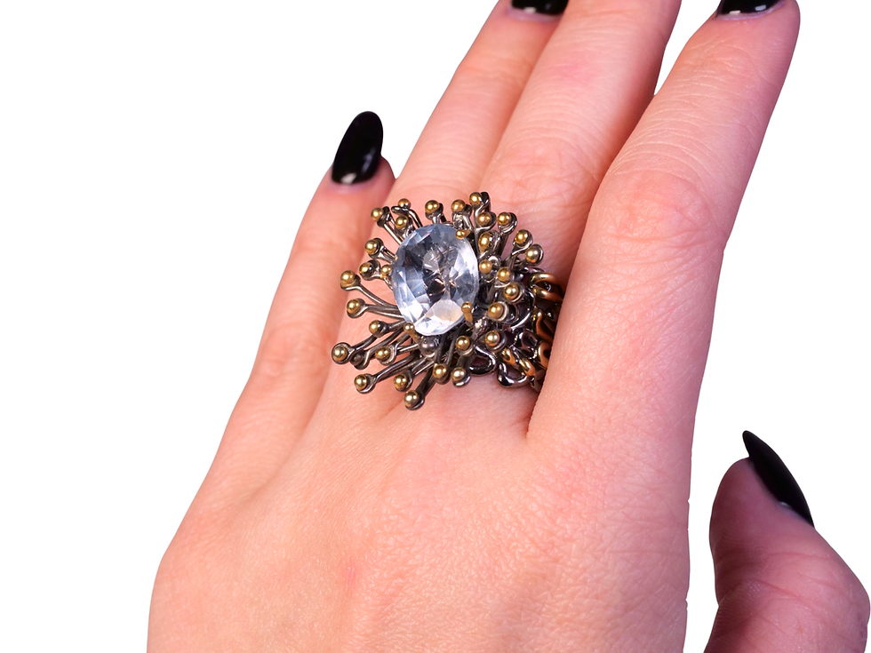 Thumbnail: textured band ring, wide band ring, chunky band ring, organic design ring, openwork ring