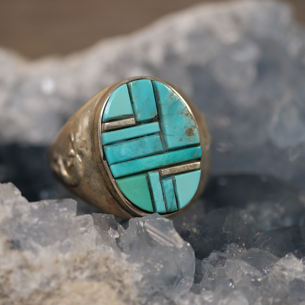 Thumbnail: Navajo Inlay Turquoise Ring