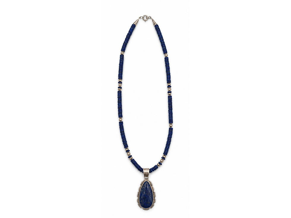 Thumbnail: lapis lazuli statement necklace, deep blue necklace, royal blue pendant necklace, lapis beaded pendant necklace, large lapis