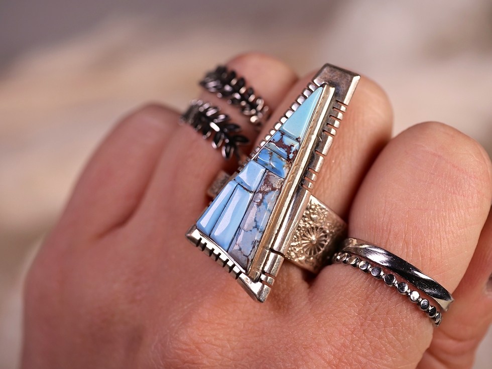 Thumbnail: contemporary southwest, boho western, unique turquoise pattern, collectible turquoise, rare locality turquoise, gift for her,
