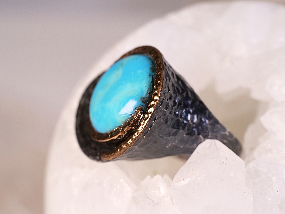 turquoise shell ring, turquoise bezel cabochon, round turquoise cabochon, bright blue cabochon, cabochon turquoise jewelry,
