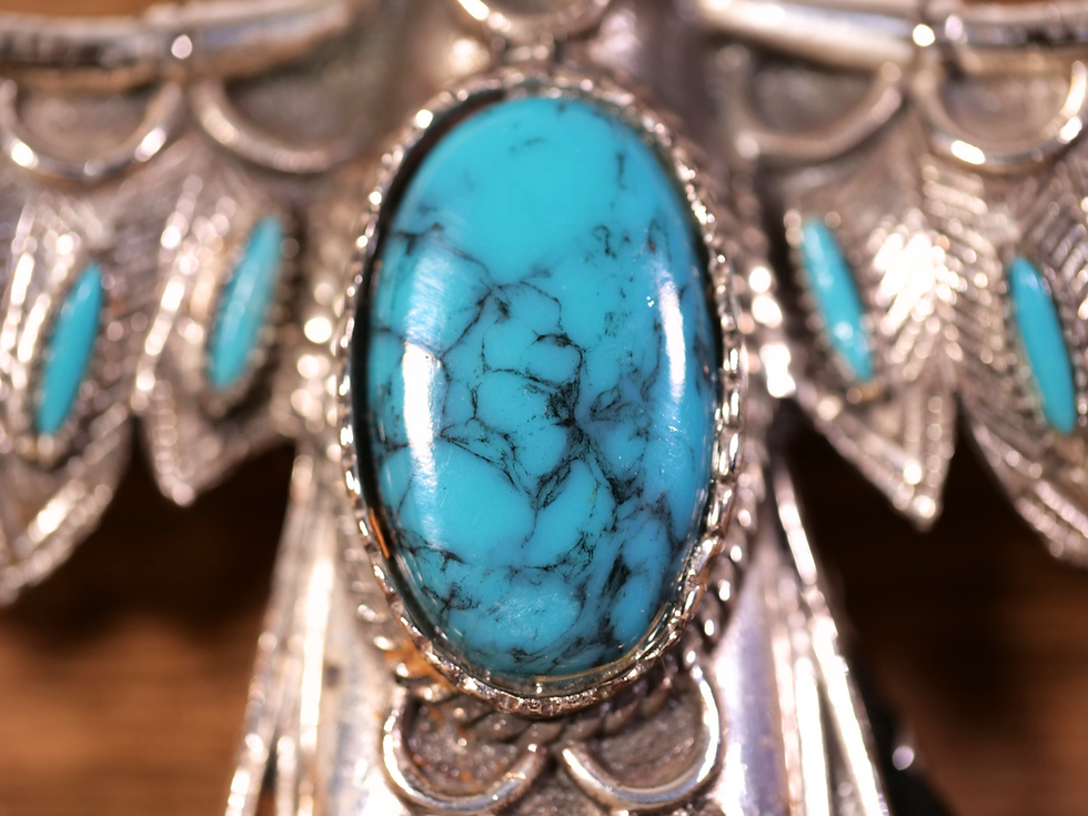 Thumbnail: turquoise necklace silver native necklace cowboy jewelry western bolo tie boho bolo tie authentic native american jewelry han