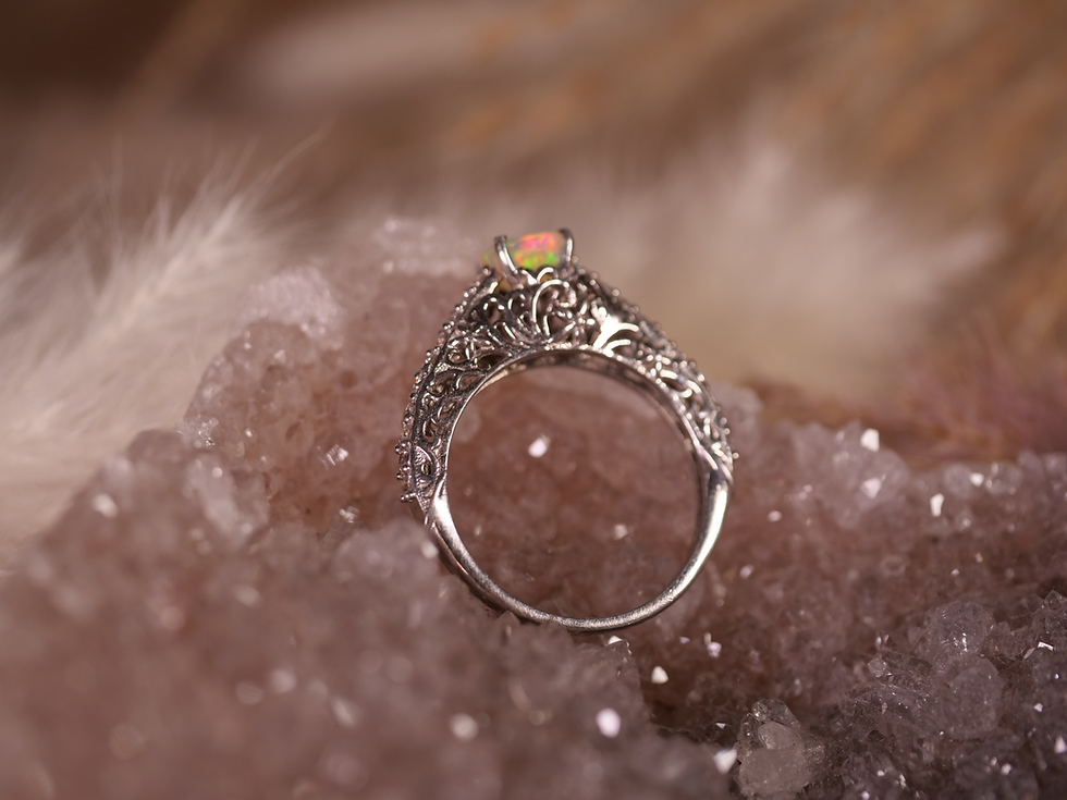 Thumbnail: radiant opal jewelry, opal jewelry Montana, filigree opal design, opal jewelry gift, vibrant Ethiopian opal