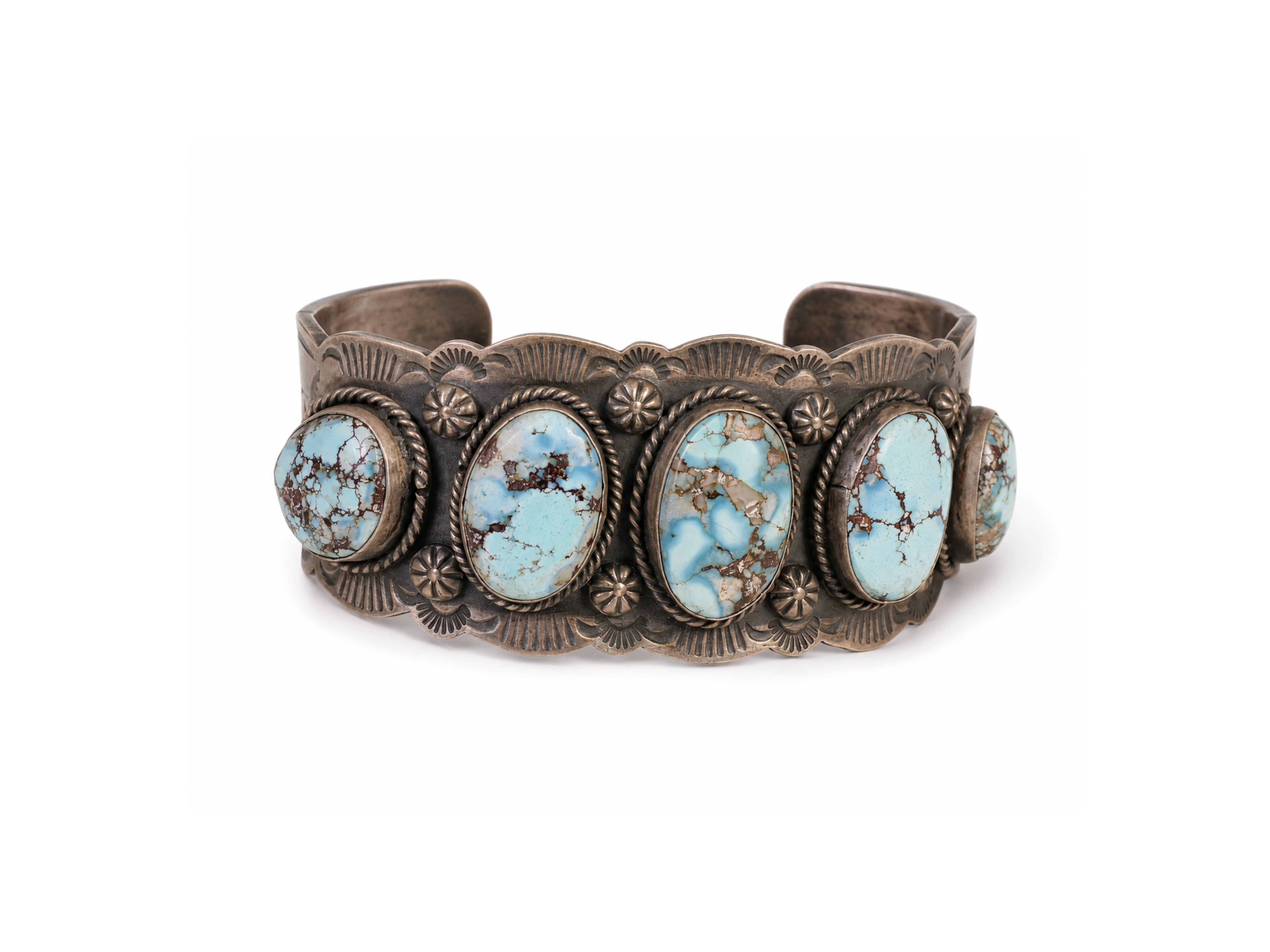 golden hill turquoise cuff, golden hill turquise bracelet, turquoise row cuff, seven stone turquoise bracelet,