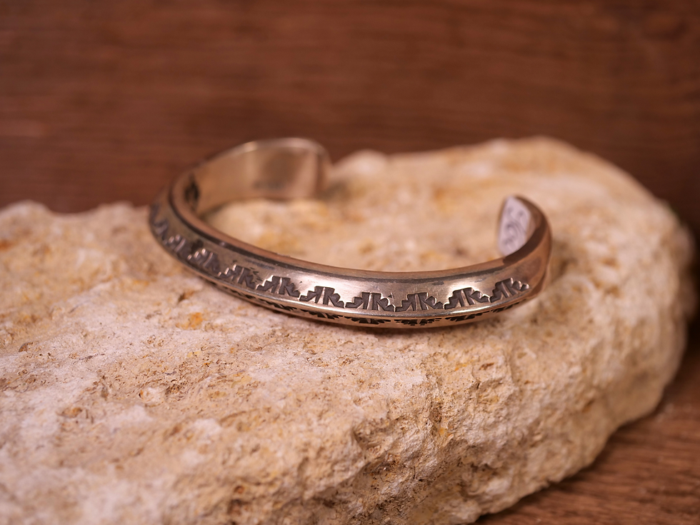 Thumbnail: engraved silver bracelet tribal style jewelry rustic silver bracelet cowboy cowgirl jewelry southwest silver cuff desert styl