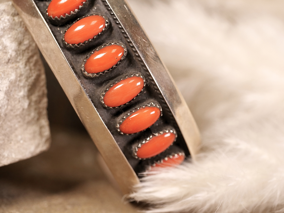 Thumbnail: bold red bracelet, coral jewelry Montana, artisan cuff bracelet, handcrafted jewelry Bozeman,