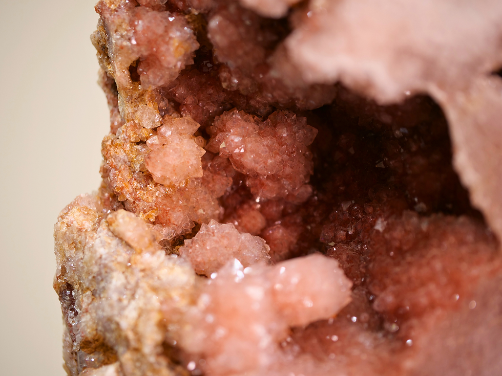 Thumbnail: pink gemstone sculpture, elegant mineral specimen, metaphysical healing stones, pink crystal centerpiece, earth elements dec
