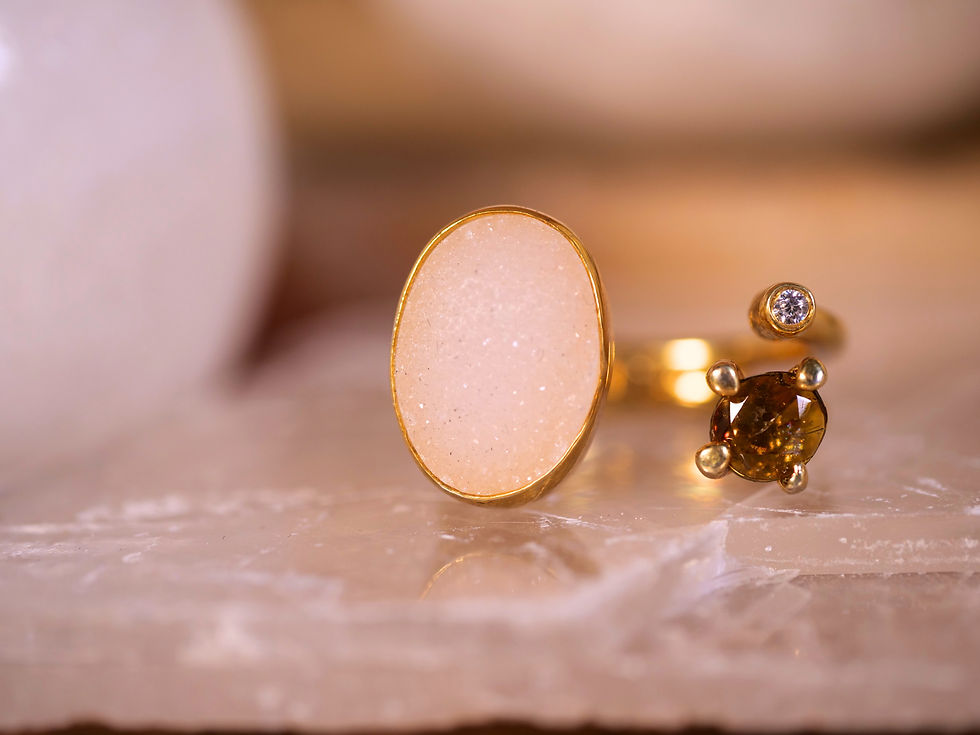 Thumbnail: shop montana jewelry shop gemstone fashion ring unique gemstone ring druzy benefits ring citrine benefits ring adjustable gem