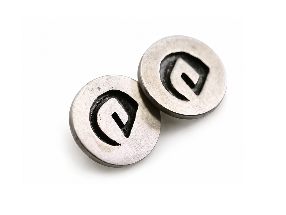 Thumbnail: silver earrings, minimalist silver earrings, circular silver design, modern silver jewelry, bold cut-out earrings, silver and
