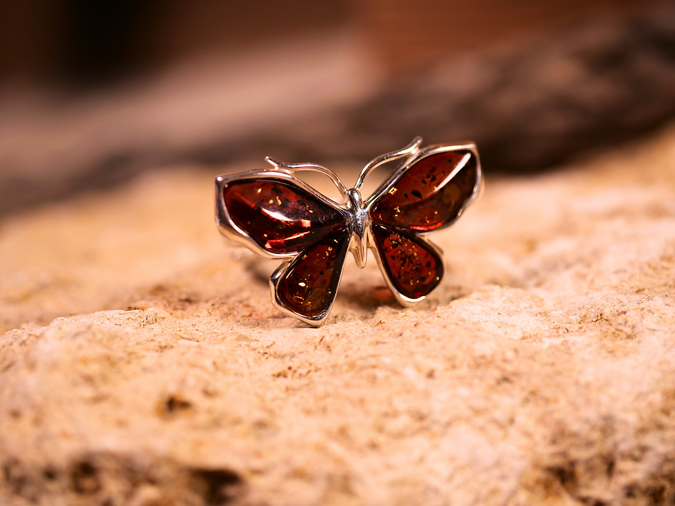 Thumbnail: butterfly artisan jewelry, amber butterfly statement ring, amber butterfly cocktail ring, amber butterfly dainty ring,