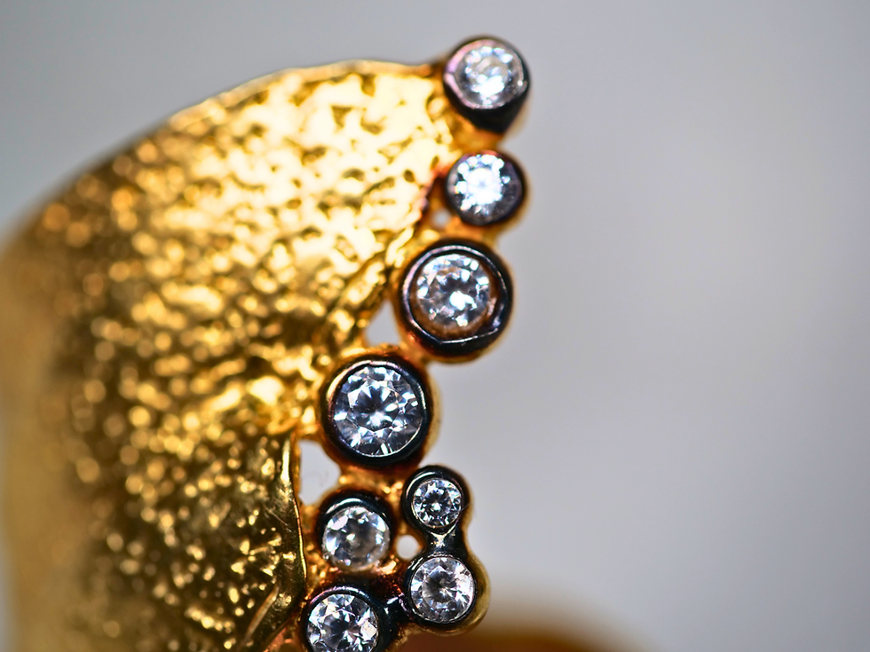 Thumbnail: cubic zirconia, bold texture ring, high fashion ring, elegant gold ring, gold statement ring, wide gold band ring, textured s