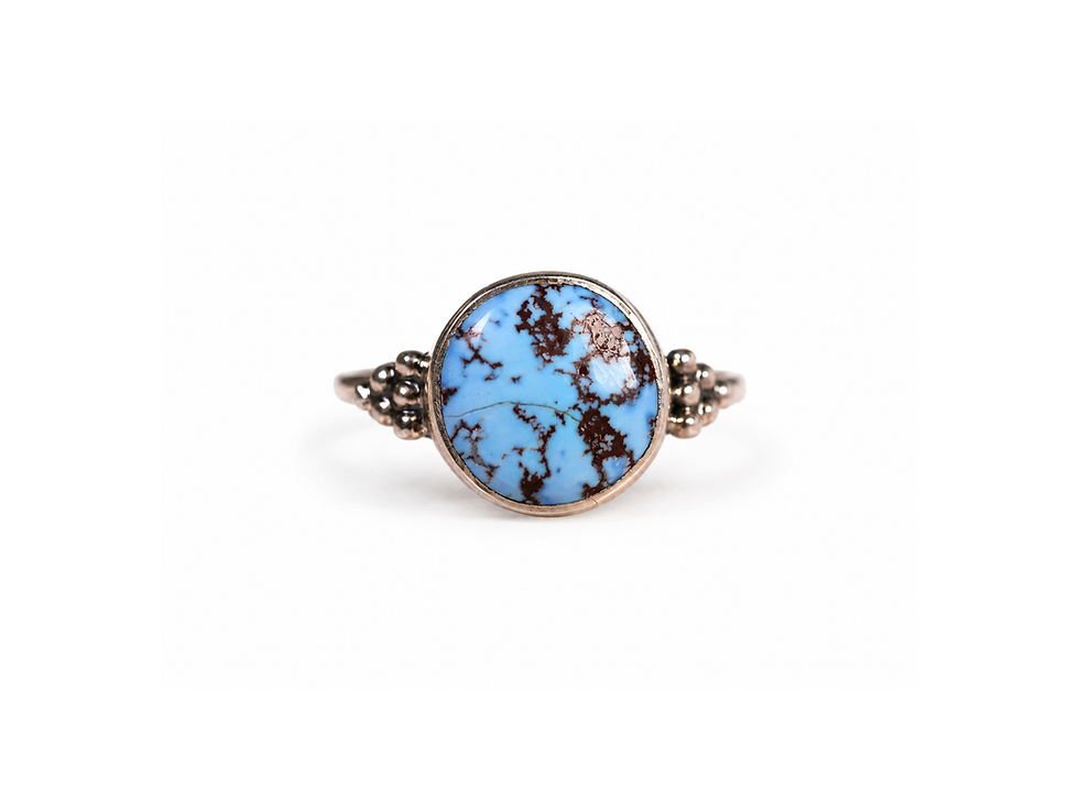 golden hill turquoise ring, golden hill turquise ring, round turquoise ring, sterling silver turquoise ring,