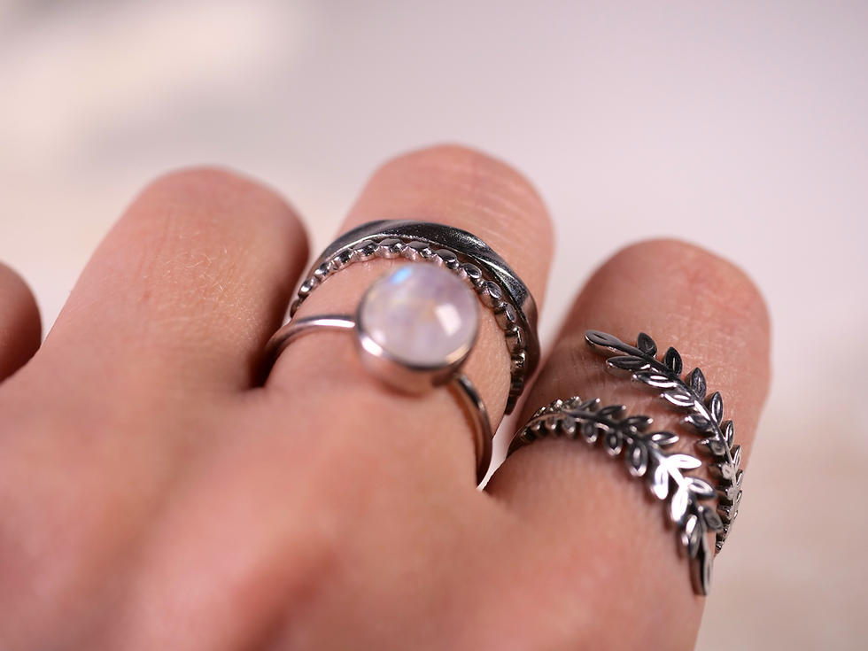 Thumbnail: for women, handmade gemstone jewelry, June birthstone ring, boho moonstone ring, elegant silver ring, fine jewelry gift for h