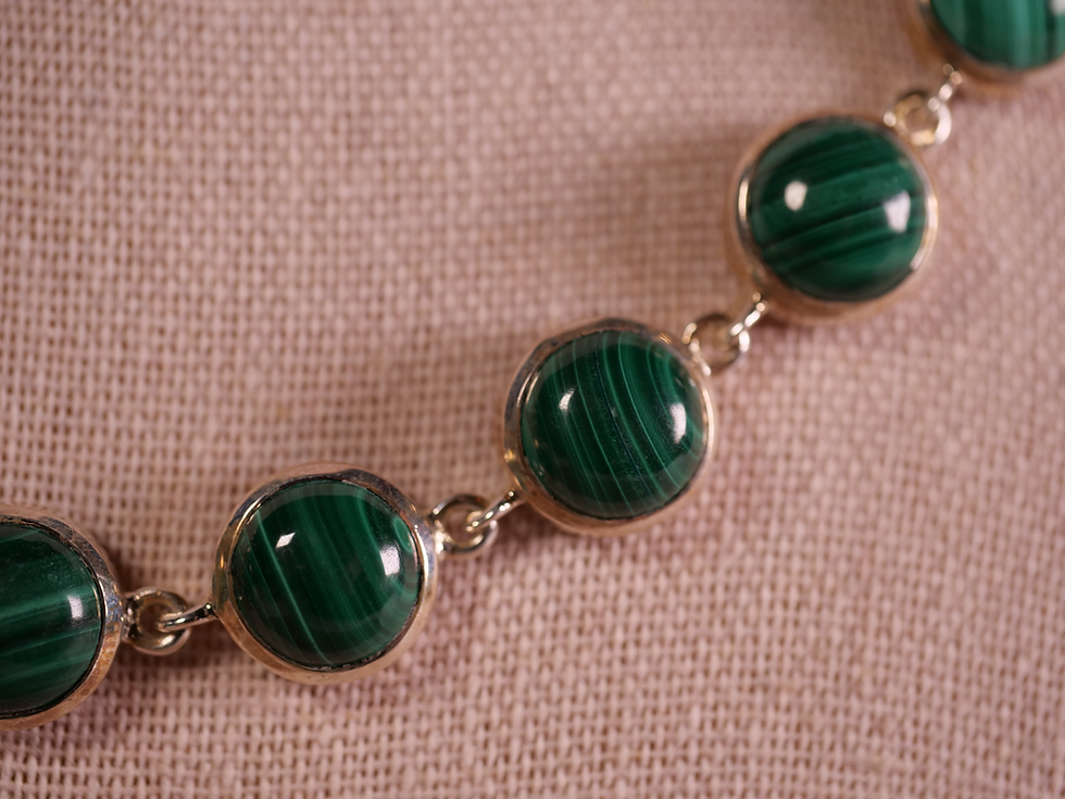 Thumbnail: sophisticated gemstone necklace, malachite healing jewelry, designer bead necklace, malachite