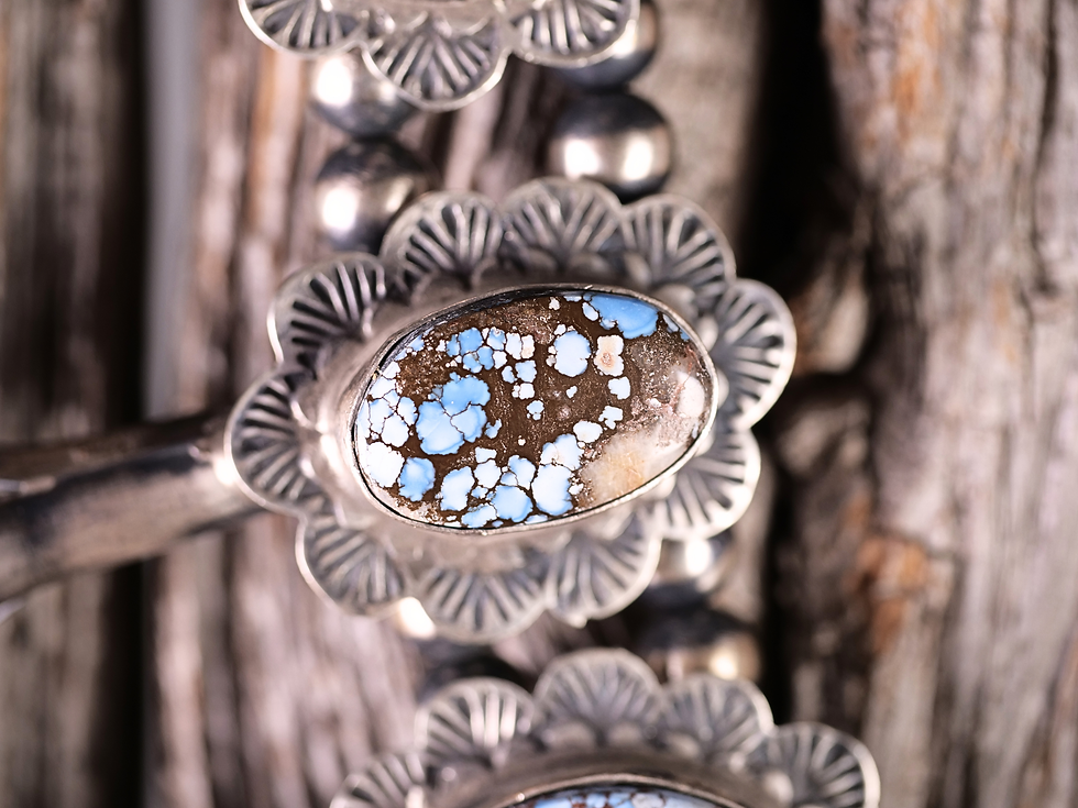 Thumbnail: artisanal turquoise jewelry rustic western necklace turquoise bib necklace turquoise drop stones turquoise cabochon