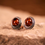 Thumbnail: Amber Oval Vintage Stud Earrings