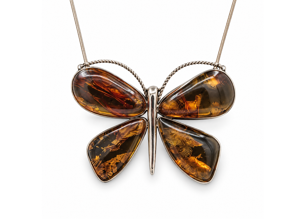 Thumbnail: butterfly lover gift, nature lover jewelry, amber jewelry gift, elegant butterfly pendant, amber pendant for women