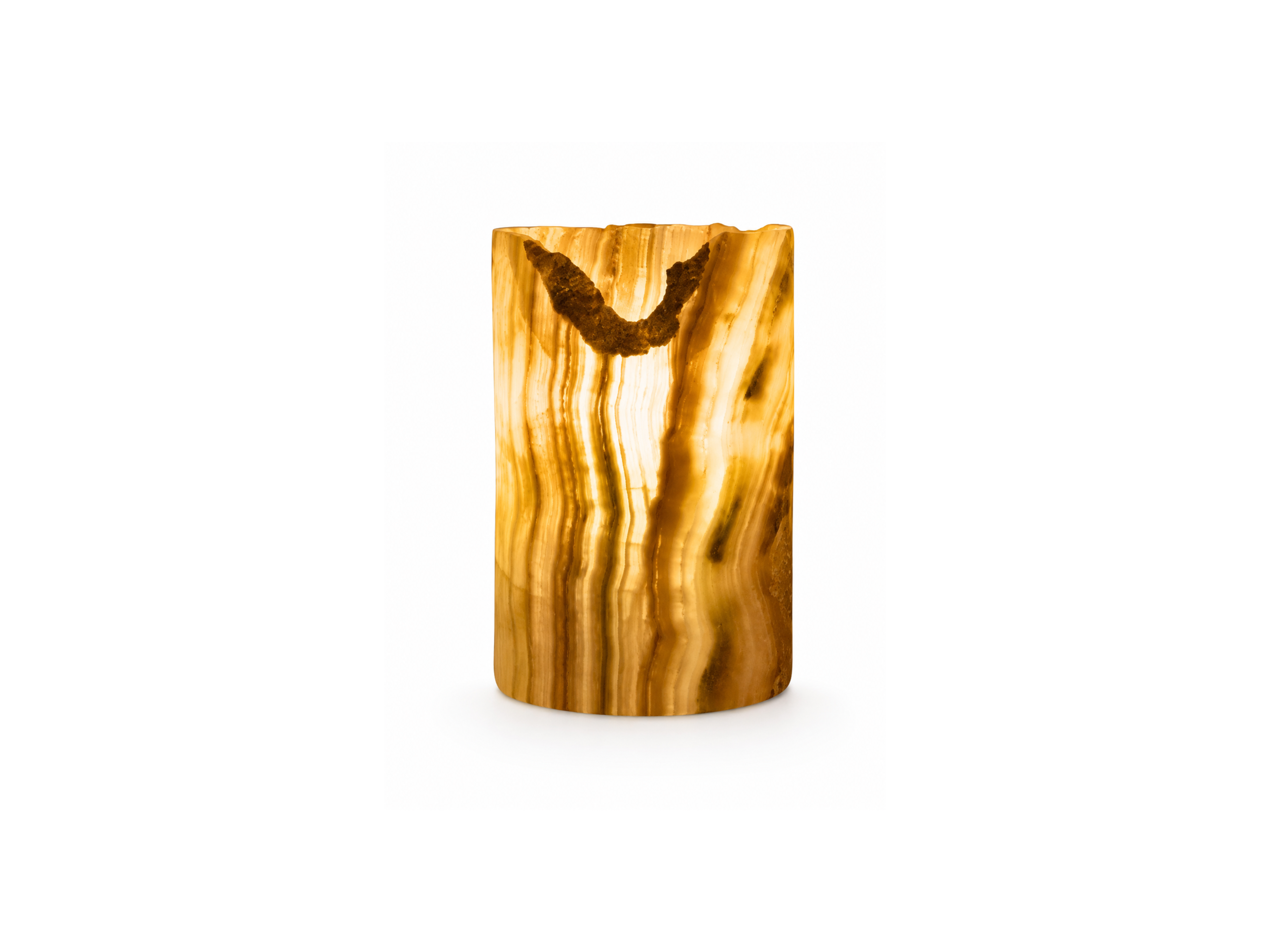 White Onyx Cylinder Table Lamp