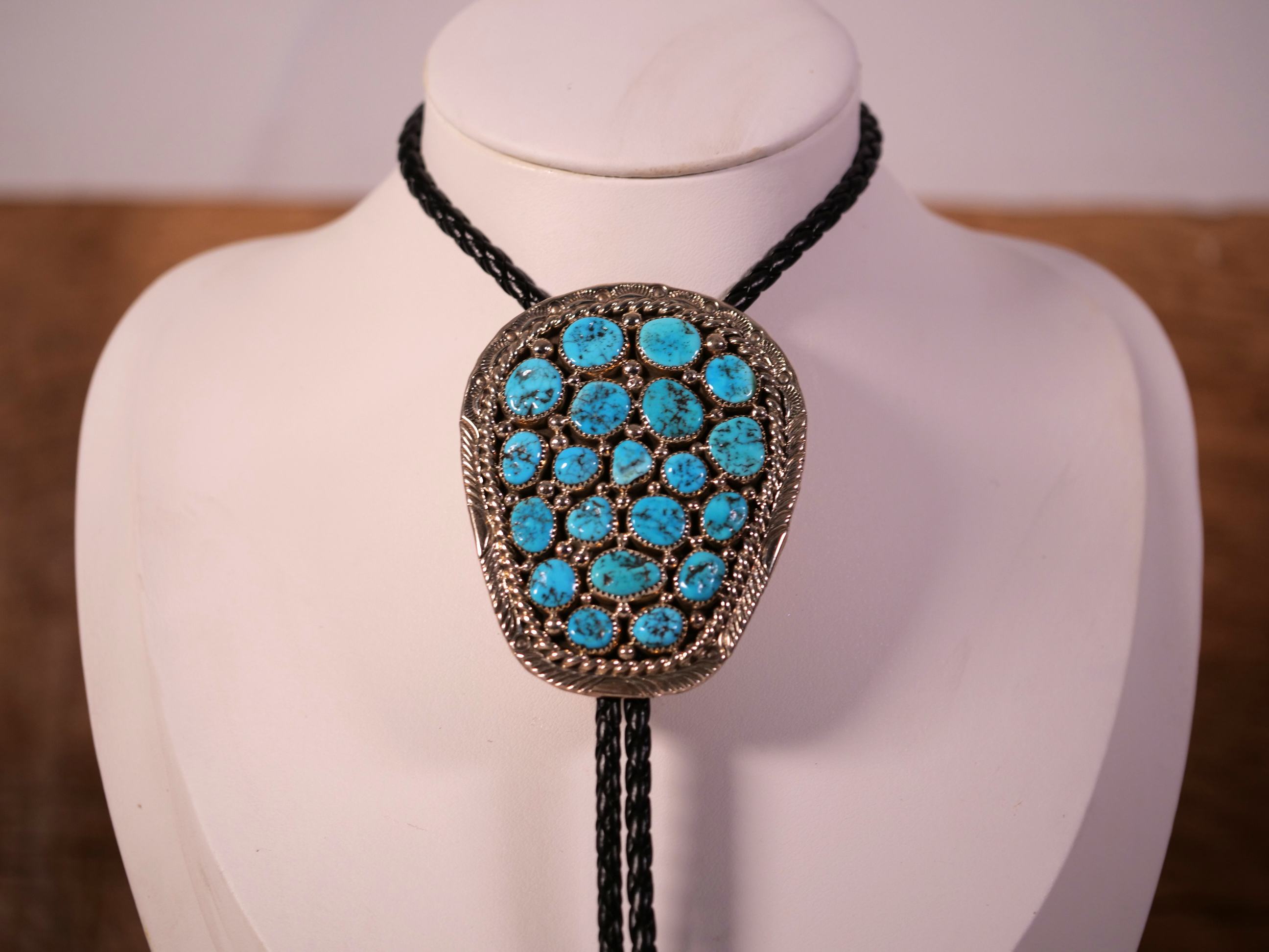 turquoise bolo tie teardrop bolo tie large bolo tie native american bolo tie handmade bolo tie sterling silver