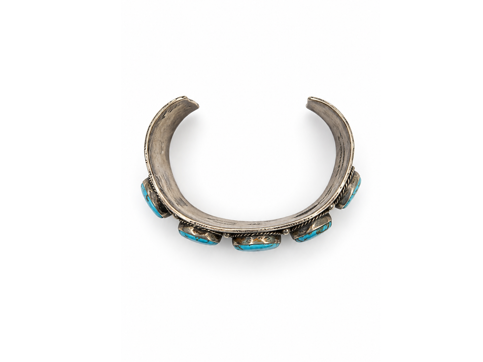 Thumbnail: turquoise cuff with bead accents, textured metal turquoise bracelet, darkened metal cuff bracelet, ornate turquoise cuff,