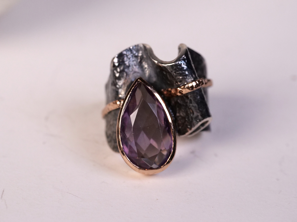 Thumbnail: alternative, solo ring, cocktail ring style, modern amethyst ring, boho ring, bohemian jewelry,