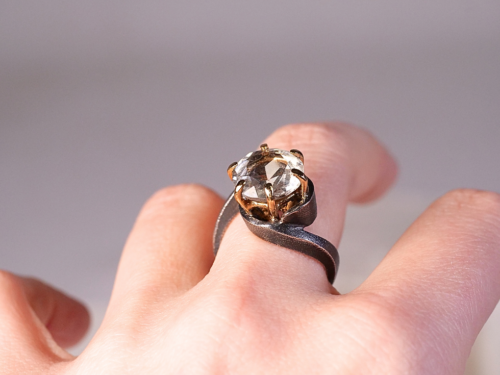 Thumbnail: crossover ring, asymmetrical ring, sculptural ring, organic shape ring, modern rustic ring, rustic ring, artisan ring