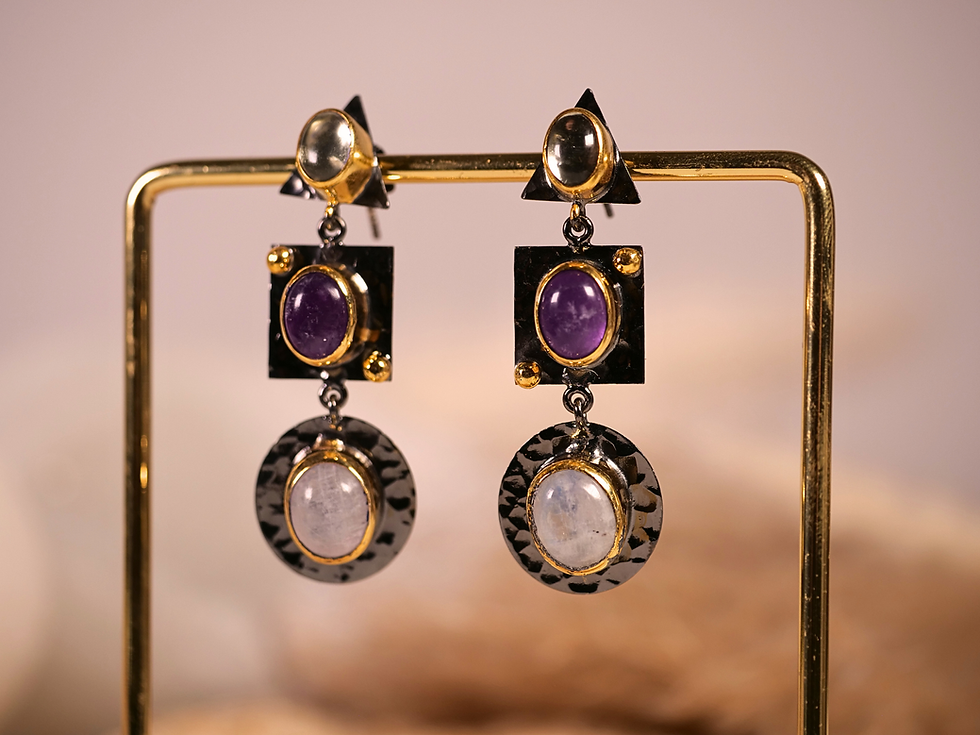 Thumbnail: moonstone magic, full moon jewelry, astrology jewelry, bohemian chic, modern gothic jewelry, celestial fashion