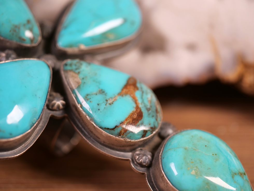 Thumbnail: turquoise ring, turquoise silver cross ring, bold silver turquoise jewelry,
