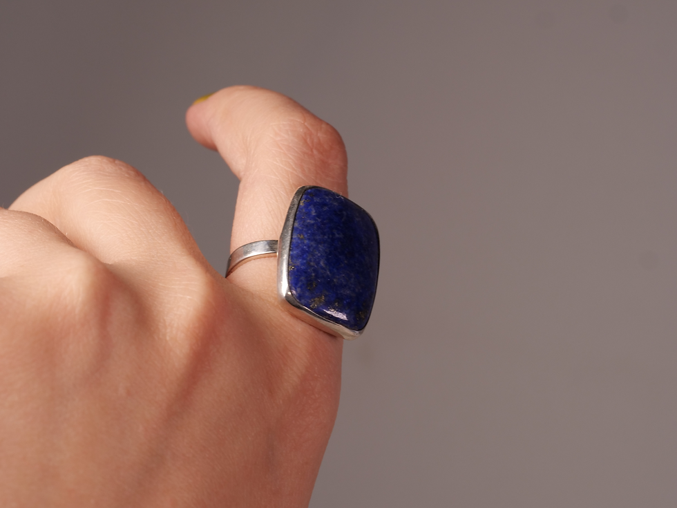 Thumbnail: High-end accessory Luxurious touch Fashion statement Rich lapis lazuli Elegant blue ring Bold design