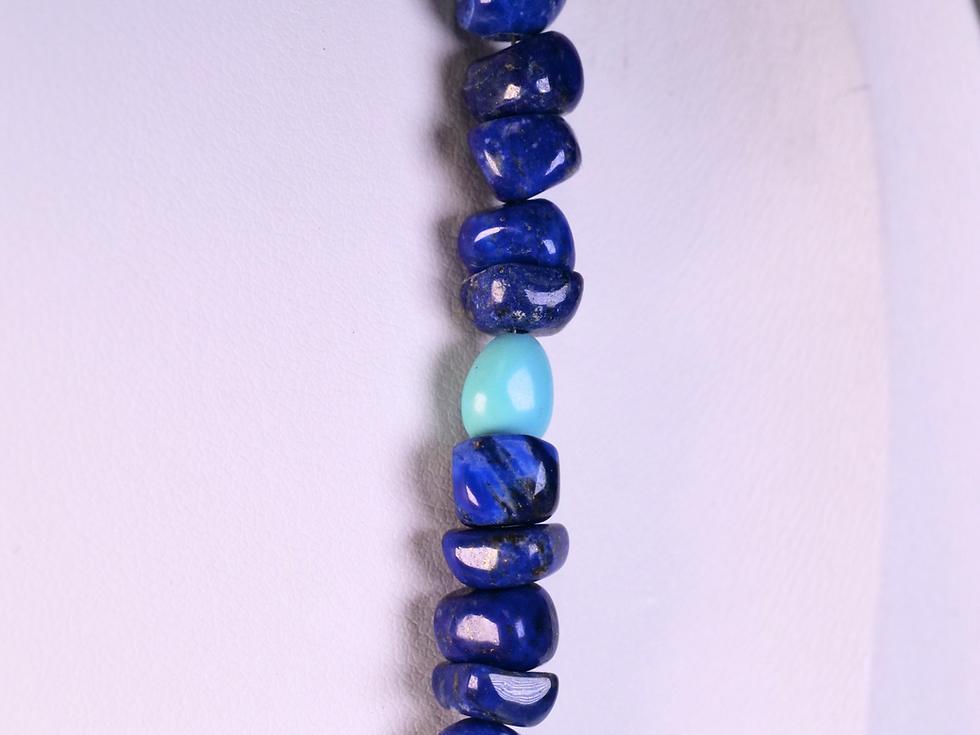 Thumbnail: lapis lazuli necklace, lapis necklace, blue stone necklace, natural lapis beads, chunky lapis necklace, royal blue gemstone j