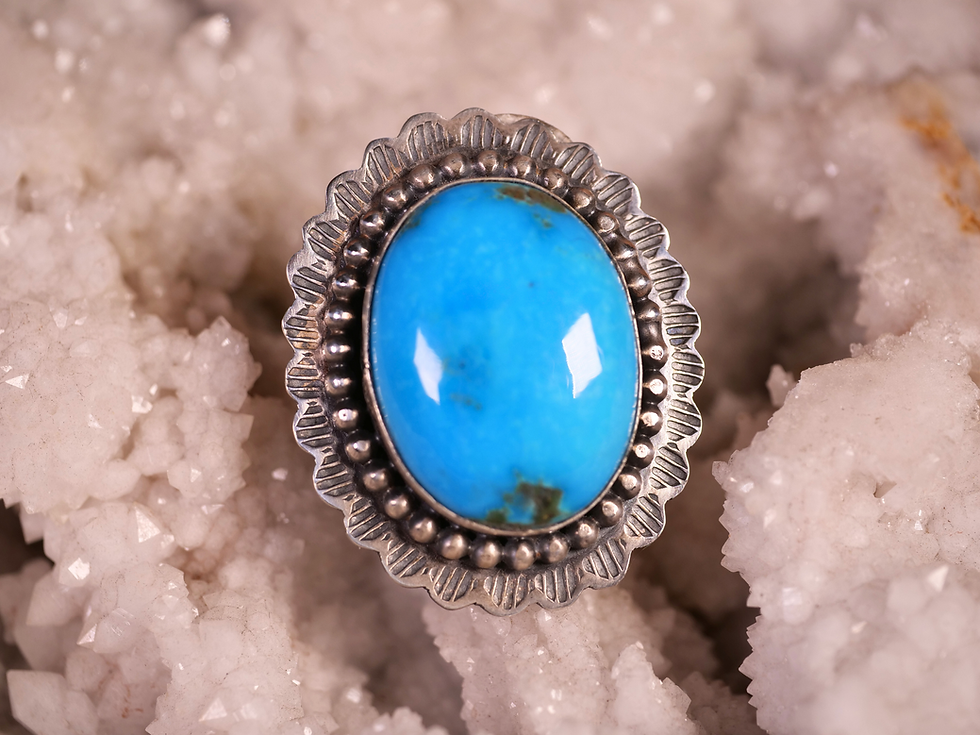 Thumbnail: vintage turquoise jewelry handmade silver ring turquoise statement ring turquoise rustic ring silver ring with turquoise turq