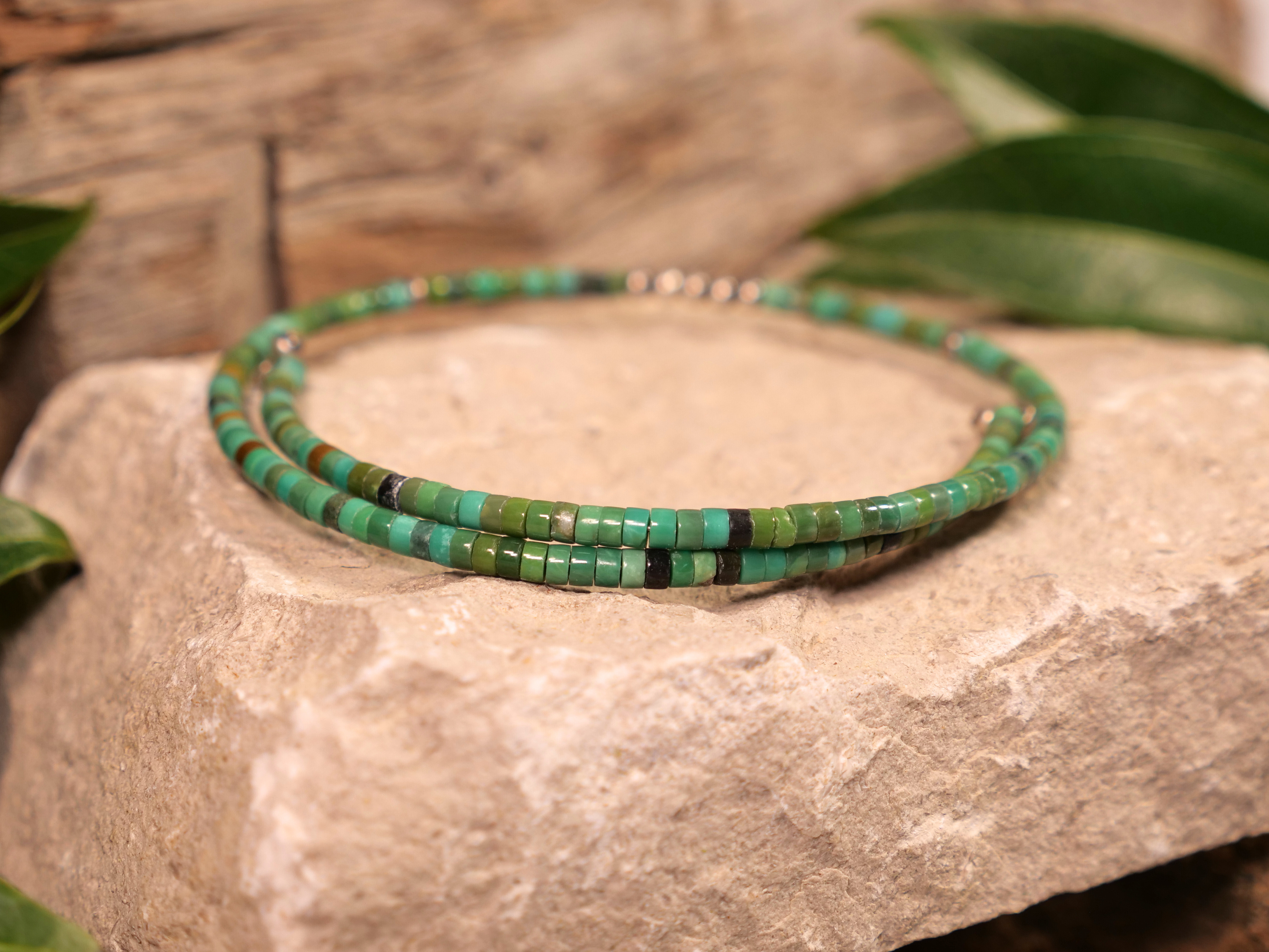 Turquoise Beaded Wrap-Around Choker