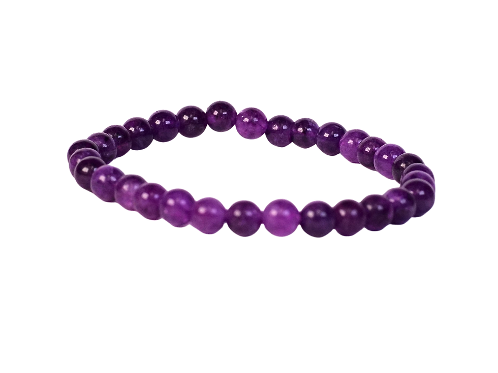 Thumbnail: deep purple bracelet, round bead bracelet, elastic bead bracelet, elastic bracelet, beaded stretch bracele