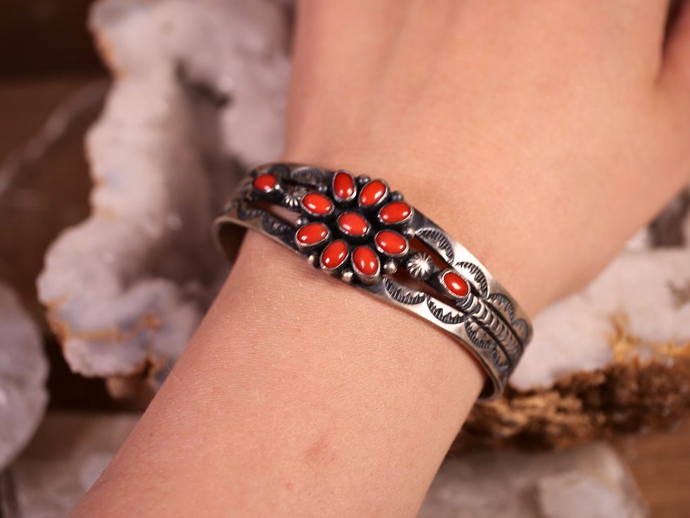 Thumbnail: jewelry handmade silver bracelet coral gemstone bracelet coral rustic bracelet silver cuff with coral coral western style