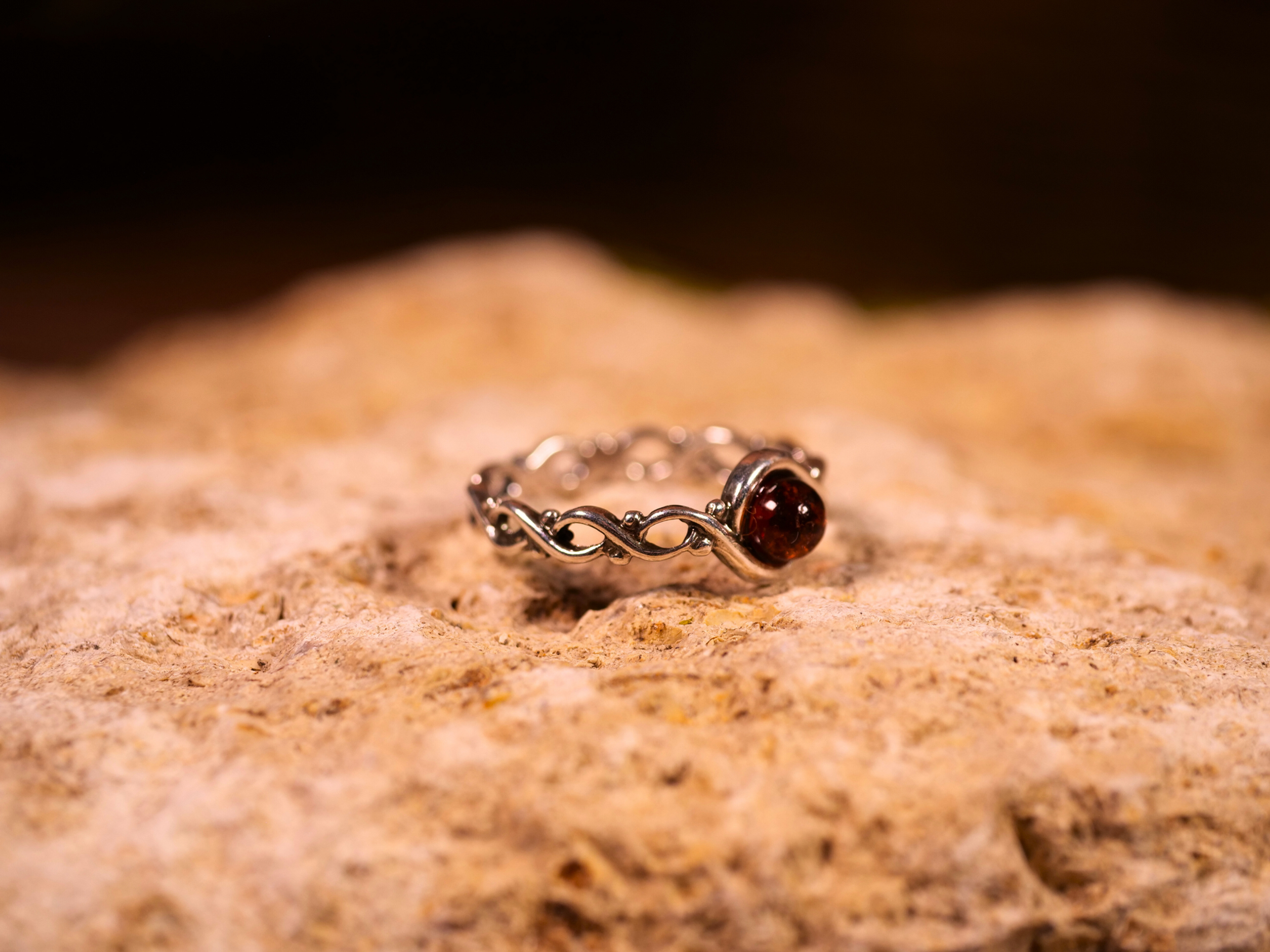 amber vine ring, sterling silver vine amber ring, handmade polish amber jewelry, artisan amber vine band,